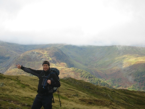MP on the way up Place Fell